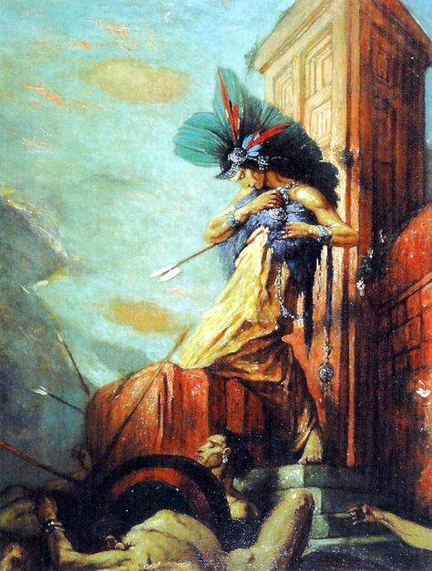 Aztec Civilization, Montezuma, In Memoriam, Illustrator Artist, Yellow Art, National Gallery, Old Master, British Artist, Cape Town