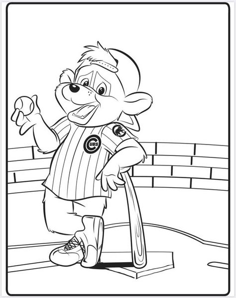 Chicago Cubs coloring page 5 Coloring Page - Free Printable Coloring Pages for Kids Baseball Coloring Pages, Chicago Cubs Fans, Go Cubs Go, Cubs Baseball, Team Mascots, Family Game Night, Free Printable Coloring Pages, Kids Entertainment, Major League Baseball