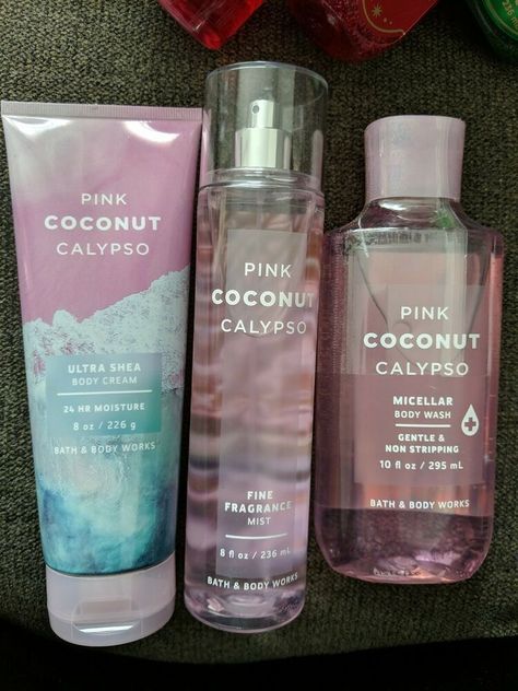 Bath And Body Works Wishlist, Bath Body Works Body Mist, Coconut Body Spray, Best Bath And Body Works Perfume, Coconut Bath And Body Works, Coconut Body Care, Pink Coconut Calypso, Bath And Body Works Aesthetic, Bath And Body Works Collection