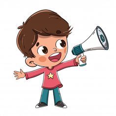 Boy speaking with a megaphone or speaker... | Premium Vector #Freepik #vector #people #character #cartoon #comic Speaking Drawing, People Character, Children's Stories, Vector People, Kids Talking, Character Cartoon, Three Wise Men, Cartoon Boy, Kids Clipart