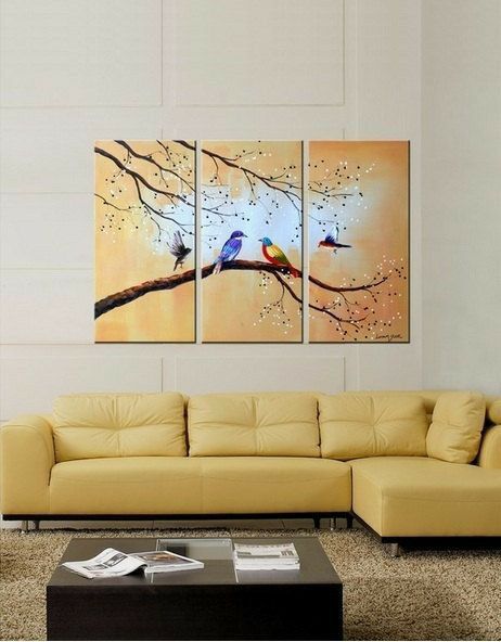 Love Bird Painting, Multi Canvas Painting, Wall Art 3 Piece, Love Birds Painting, Art Triptych, Triptych Art, Birds Wall Art, Wall Art Love, 3 Piece Painting