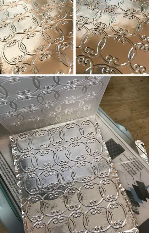 How To Emboss Paper Without A Machine, How To Emboss Paper, How To Emboss With Dies, Embossing Foil, Foil Crafts, Aluminum Foil Crafts, Tin Foil Art, Embossing Ideas, Foil Embossing