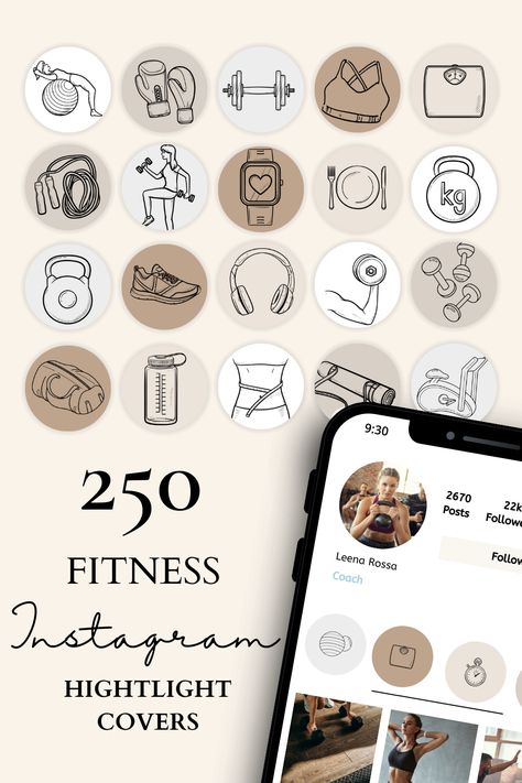 Gym Highlight Cover Instagram, Fitness Instagram Highlight Cover, Backgrounds For Instagram Stories, Backgrounds For Instagram, Neutral Backgrounds, Insta Highlights, Instagram Highlight Cover, Fitness Icon, Name For Instagram