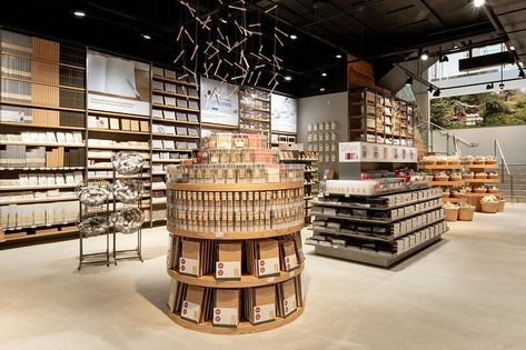 MUJI Opens Third Street Promenade Muji Shop, Muji Interior Design, Muji Store, Coffee Counter, Architecture Blueprints, Supermarket Design, Store Interiors, Santa Monica California, Room Display