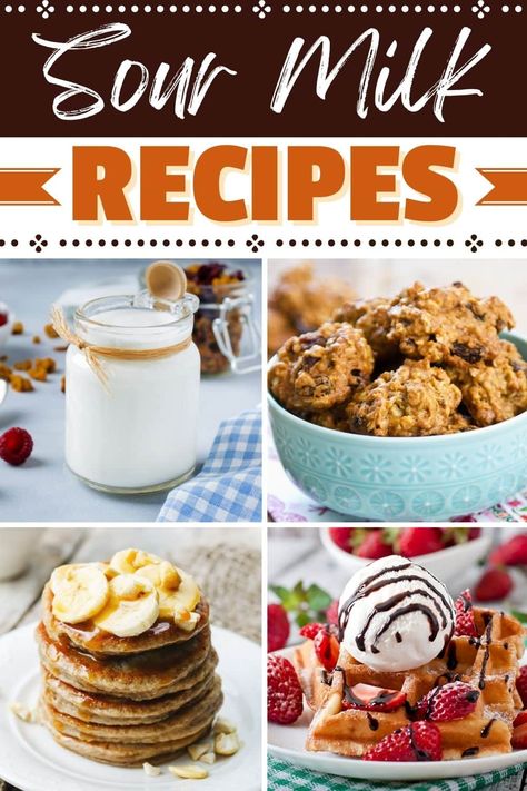 Instead of throwing away spoiled milk, try these easy sour milk recipes! From pancakes to muffins to biscuits, these yummy treats couldn't be better. Recipes That Use Sour Milk, Recipes With Sour Milk, Spoiled Milk Recipes, Recipes Using Sour Milk, Sour Milk Recipes Baking, Recipe Using Sour Milk, Sour Milk Pancakes, Sour Milk Recipes, Recipe Using Milk