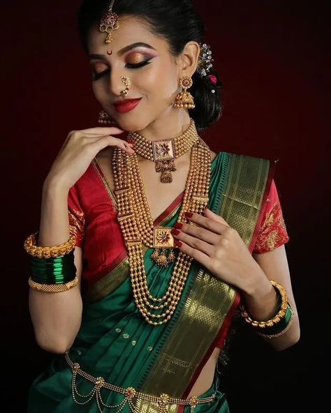 30+ Maharashtrian Jewellery Designs For Brides To Be - ShaadiWish Jewellery Photoshoot, Maharashtrian Jewellery, Indian Bride Photography Poses, Beautiful Bangles, Bride Photography Poses, Bridal Jewellery Design, Jewelry Photoshoot, Wedding Jewellery Collection, Accessories Silver