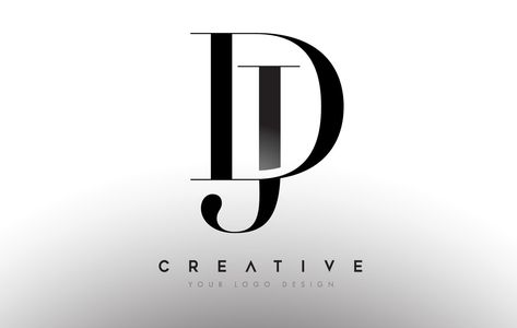 DJ dj letter design logo logotype icon concept with serif font and classic elegant style look vector Dj Letter Logo, Dj Branding, Dj Logo Design, Logo Dj, Logo Moodboard, Photoshop Shortcut, Classic Elegant Style, Hair Salon Logos, Dj Logo