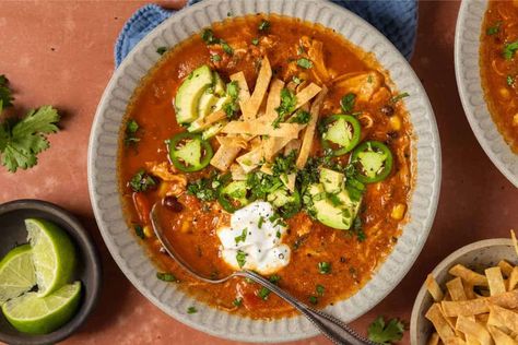 13 Soups So Tasty, You’ll Want a Second Bowl Tortilla Soup Slow Cooker, Creamy Tortilla Soup, Tortilla Soup Chicken, Jennifer Goodwin, Slow Cooker Tortilla Soup, Gf Soup, Chicken Meatballs Healthy, Best Lentil Soup Recipe, Soup Winter