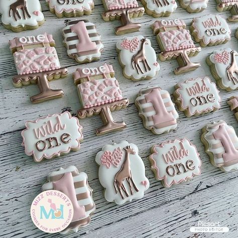 Wild One Decorated Cookies, Wild One Cookies Decorated, Wild One Cookies, Giraffe Cookies, Cookies Love, Safari Cookies, Cookie Maker, Sugar Cookie Icing, Wild One Birthday Party