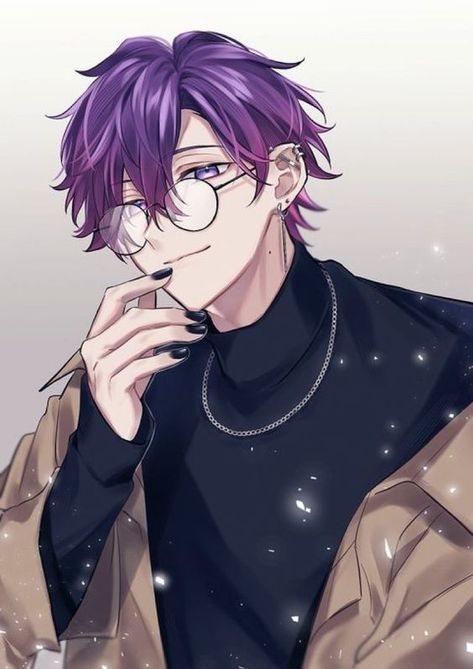 Male Oc With Purple Hair, Uki Violeta New Outfit, Purple Hair Oc Male, Anime Boy Purple Hair, Purple Hair Anime, Long Purple Hair, Short Purple Hair, Anime Boy Long Hair, Anime Purple Hair