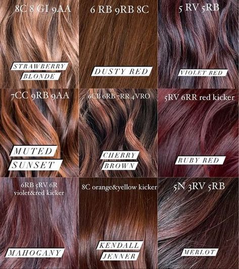 Redken Shades Eq Formulas Wine, Tones Of Red Hair Shades, Redken Red Violet Formula, Redken Color Gels Red Formulas, Redken Shades Eq Maroon Formula, Burgundy Hair Shades Eq, Auburn Hair Color Shades Eq, Redken Mahogany Hair Color, Red Brown Color Formulas