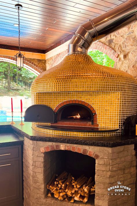 Brick Ovens, Stone Oven, Commercial Ovens, Gold Tile, Yellow Tile, Brick Oven, Oven Canning, Wood Fired Oven, Wood Tile