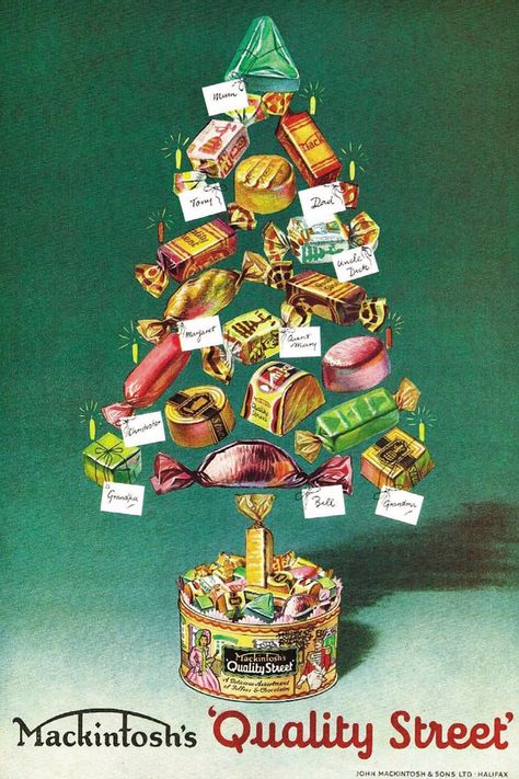 Quality Street Chocolates, Quality Streets Chocolates, History Of Advertising, Christmas Magazine, Colour Christmas, Origin Of The World, Vintage Sweets, Advertising Archives, Magazine Advert