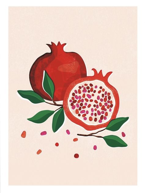 Pomegranate Art, Pottery Patterns, Fruits Drawing, Persian Art Painting, Boho Art Drawings, Paint Your Own Pottery, Etsy Art, Boho Art, Diy Wall Art