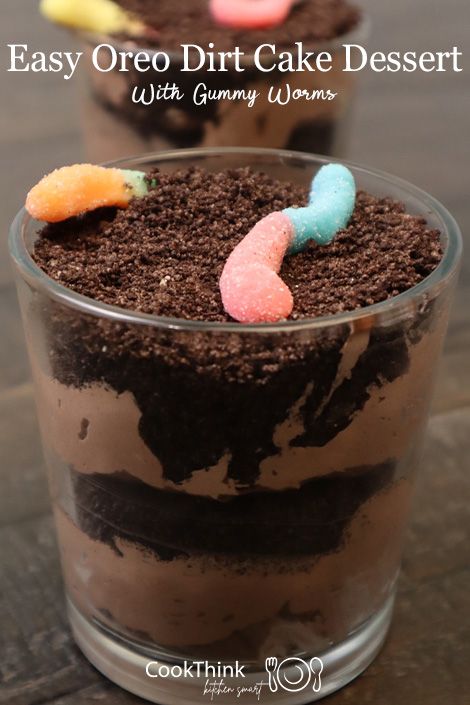 Easy Oreo Dirt Cake Dessert With Gummy Worms - CookThink Easy Mud Pie Recipe, Easy Oreo Dirt Cake, Dirt Cake Dessert, Sides Air Fryer, Quick Easy Sides, Air Fryer Pasta, Mud Pie Recipe, Oreo Dirt Cake, Dirt Dessert