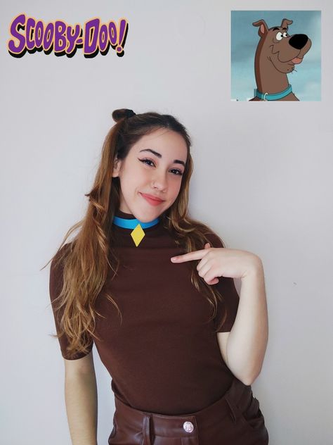 Scooby Doo Dog Costume Women, Scooby Doo Womens Costume, Scooby Costume Women, Diy Cartoon Costumes, Cartoon Character Costume Ideas, Scooby Doo Costumes Women, Scooby Doo Outfit Ideas, Scooby Doo Fantasia, Easy Cartoon Costumes