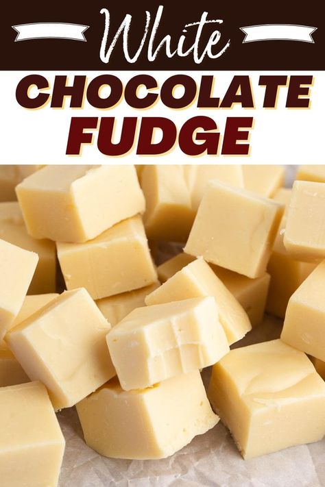 You'll fall head over heels in love with this white chocolate fudge recipe! With just 4 simple ingredients, you'll have a tasty dessert that can't be topped. Fall Fudge, White Chocolate Chips Recipes, White Chocolate Fudge Recipes, Chocolate Fudge Recipe, Homemade Fudge Recipes, White Chocolate Fudge, Fudge Recipes Chocolate, Christmas Fudge, Head Over Heels In Love