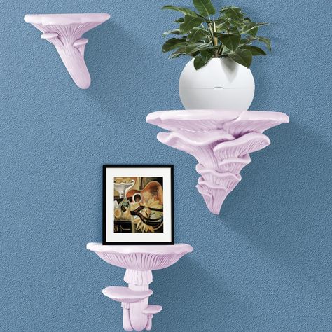 PRICES MAY VARY. 🍄【Unique Wall Decor】These modern floating shelves have a special design,every details has been carefully processed to perfectly reproduce the realistic looking of mushrooms, making you feel as if you were in nature.Besides,it is a best gift for the mushroom lover,they will love it! 🍄【Easy to Install】There are all installation accessories in box. We suggest using screws to install these mushroom shelves, and using glue as an aid. 🍄【High Quality】Our mushroom shelf is made of hi Crystal Shelves Bedroom, Boho Witchy Bedroom Wall Shelves, Butterfly Wall Shelves, Flower Shaped Bookcase, Curio Shelves Wall, Crystal Shelves Living Room, Making Small Shelves, Bone Shaped Shelf, Flower Shaped Wall Shelf