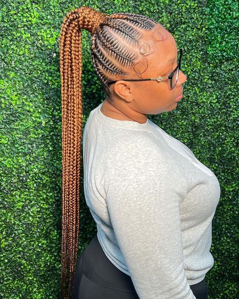 Braided Stitch Ponytail, Feed In Ponytail Braids, Stitch Ponytail, Braid Pony, Feed In Ponytail, Braided Pony, Stitch Braids, Feed In Braid, Slick Hairstyles