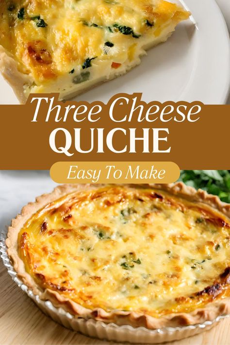 Three Cheese Quiche - If you're on the hunt for a versatile and savory dish that can be enjoyed for breakfast, brunch, or dinner, look no further than the Three Cheese Quiche. Easy Cheese Quiche, Cheese Quiche Recipes Easy, 3 Cheese Quiche, Easy Egg Casserole Recipes, Egg Casserole Recipes With Hashbrowns, Cheese Quiche Recipes, Three Cheese Quiche, Cheesy Quiche, Quiche Cheese