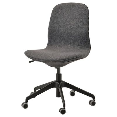 LÅNGFJÄLL Conference chair, Gunnared dark gray, Width: 26 3/8". Learn more! - IKEA Home Ikea, Tech Room, Foldable Dining Table, White Desk Office, Apartment Studio, Study Nook, White Desk, Craft Desk, Therapy Office