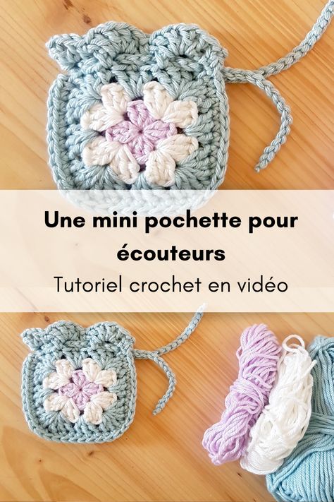 Voici un tuto crochet super joli et super simple, pour crocheter une petite pochette de rangement pour airdpods ou écouteurs en granny squares ! Pochette Granny Crochet, Le Crochet, Crochet Diy, Granny Squares, Crochet Granny, Crochet Hook, Diy Crochet, Super Simple, Granny Square