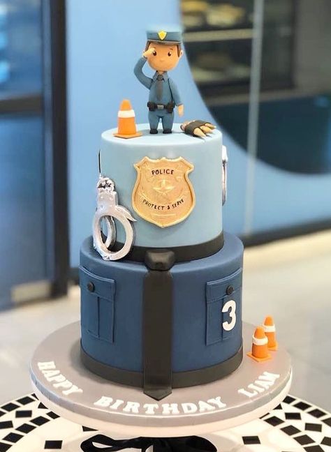 Jail Party, Policeman Cake, Birthday Cake For Son, Police Car Cakes, Police Birthday Cakes, Police Themed Birthday Party, Police Theme Party, Police Cake, Police Cakes