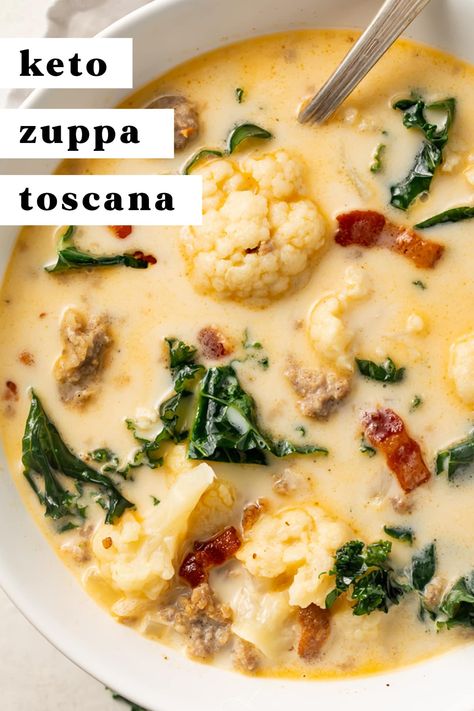 This keto zuppa toscana is rich and creamy, loaded with flavor, and only 7g net carbs per serving. Filling and delicious, this low carb soup is excellent for meal prep and so satisfying during the colder months. The keto version of our very popular Healthy Zuppa Toscana (Whole30)! Healthy Zuppa Toscana, Keto Zuppa Toscana, Keto Zuppa, Zuppa Toscana Soup, Toscana Soup, Egg Diet Plan, Baking Powder Uses, Boiled Egg Diet Plan, Boiled Egg Diet