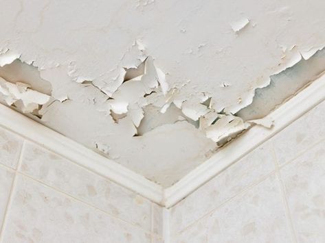 Peeling Ceiling Paint Bathroom, Peeling Bathroom Ceiling, How To Fix Peeling Paint On Ceiling, Peeling Ceiling Paint Repair, Painting Textured Ceilings, How To Paint Your Ceiling, Peeling Paint In Bathroom, How To Fix Peeling Paint On Walls, Peeling Paint On Walls