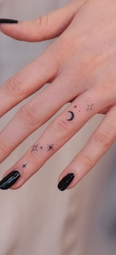 Finger Tattoo Meaning, Thistle Tattoo, 42 Tattoo, Tato Minimal, Cute Finger Tattoos, Finger Tattoo For Women, Moon Tattoos, Hand And Finger Tattoos, Pretty Hand Tattoos