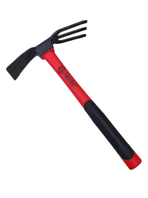 Forgecraft USA 3 Prong Cultivator W/Fiberglass Handle Adze Hoe with Fork, Dual Headed Weeding Tool (As an Amazon Associate I earn from qualifying purchases) Eye Hole, Weeding Tools, Serving Tongs, Tool Sheds, Synthetic Rubber, Weeding, Carbon Steel, Garden Tools, Taiwan