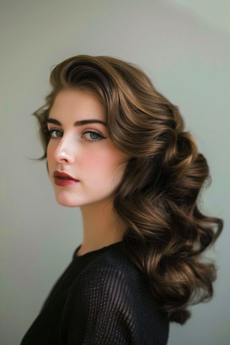 16 Stunning Natural Wavy Hairstyles to Elevate Your Look 1940s Hairstyles, Hollywood Hair, Pin Up Hair, Mob Wife, Peinados Fáciles Para Cabello Corto, Short Hair Updo, Sleek Ponytail, Sleek Hairstyles, Retro Hairstyles