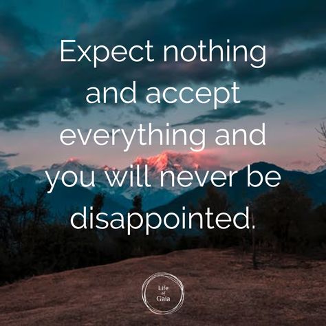 Expect nothing and accept everything and you will never be disappointed. #Qoutes #DailyQoutes #LifeofGaia Expect Nothing And Never Be Disappointed, Expect Nothing Quote, Expect Nothing Quotes, Skills Quote, Disappointment Quotes, True Fact, Funny Snapchat Pictures, Funny Snapchat, Expect Nothing