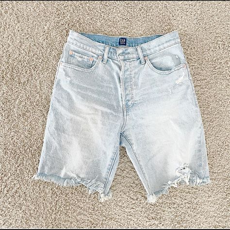 Gap High Waisted Denim Shorts, Brand New! Bought Two Sizes And Forgot To Return These! Still In Plastic. Took Photos From The Ones I Wear! Blue And White Shorts, High Waisted Denim Shorts, Vintage Mom Jeans, Chambray Shorts, Mom Jeans Shorts, City Shorts, Gap Shorts, Tailored Shorts, High Rise Denim Shorts