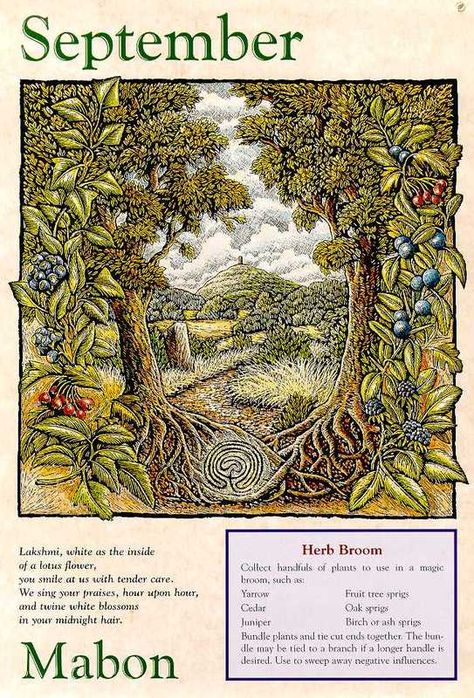 - Mabon (Autumn Equinox - Pagan) September Herb Broom - Pinned by The Mystic's Emporium on Etsy Pagan Holidays, Pagan Festivals, Autumnal Equinox, Pagan Rituals, Wicca Witchcraft, Wheel Of The Year, Beltane, Witchy Things, Witchy Stuff