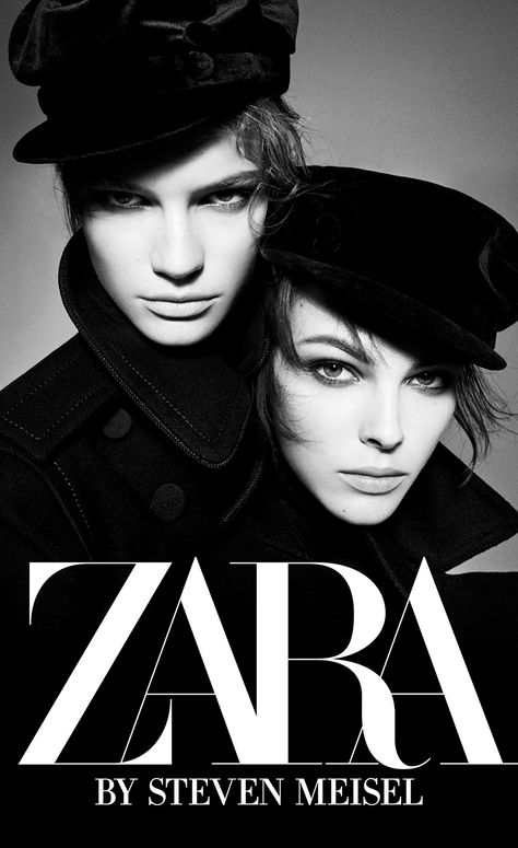 Zara Magazine, French Branding, Zara Logo, Zara Campaign, Minimal Logo Branding, Fabien Baron, Zara Models, Serif Logo, Zara Brand