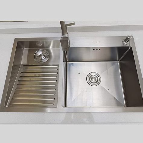 Amazon.com: Household Stainless Steel Laundry Sink Wash Basin Hand Made Laundry Sink Wash Tub with Washboard for Washing Room Workshop Basement Garage Slop Sink (Color : Silver(a), Size : 60x48x22cm) : Tools & Home Improvement Laundry Room With Wash Tub, Laundry And Dishwasher Room, Cloth Washing Sink, Laundry Sink With Washboard, Laundry Room Wash Tub Ideas, Stainless Steel Laundry Room, Laundry Sink Ideas, Laundry Room Design With Sink, Laundry Sink Cabinet