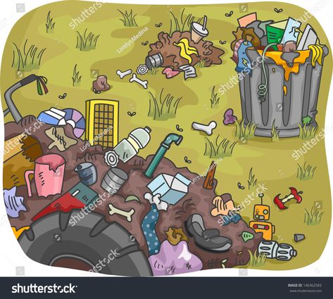 Illustration of Waste Dump in a Field #Ad , #SPONSORED, #Waste#Illustration#Field#Dump Science Project Board, Pollution Pictures, Waste Art, 1 Clipart, Social Stories Preschool, Environment Painting, Krishna Drawing, Solid Waste, City Cartoon