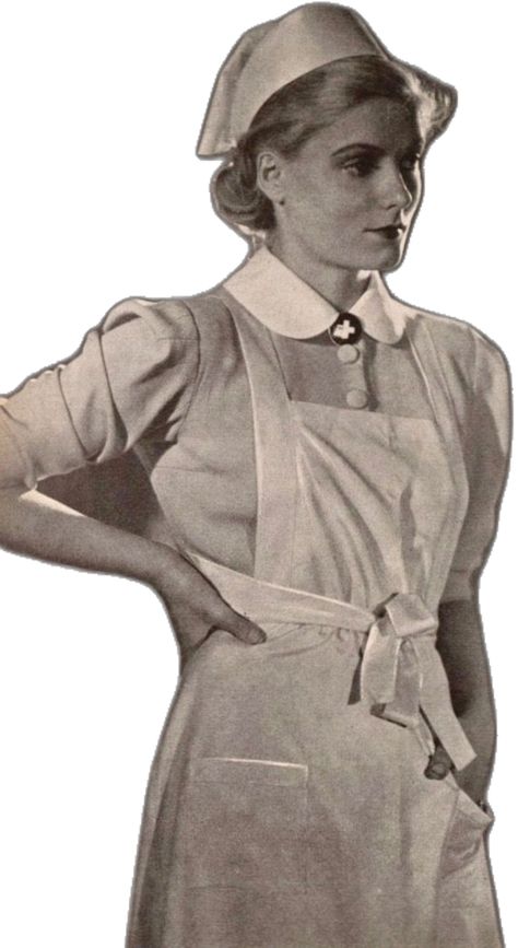 1930s Nurse Uniform, 60s Nurse Uniform, 1940s Nurse Aesthetic, 1920s Nurse Uniform, 1970s Nurse Uniform, Vintage Nurse Costume, Vintage Nurse Art, Vintage Nurse Aesthetic, Nurse Character Art