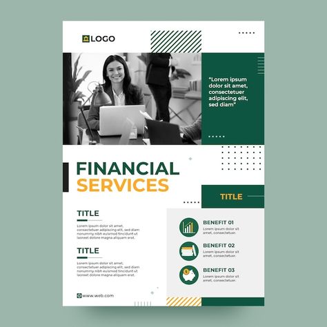 Free vector flat design bank template de... | Free Vector #Freepik #freevector #bank-poster #flat-poster #finance-poster #vertical-poster Bank Brochure Design, Bank Flyer Design, Bank Template Design, Finance Poster Design, Bank Poster Design, Bank Brochure, Financial Poster, Bank Template, Career Promotion