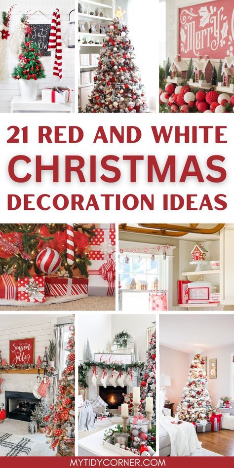 Looking for red and white Christmas decoration ideas? Explore our favorite red and white Christmas decor ideas for a classic and festive holiday look. Discover beautiful red and white Christmas decorating ideas to make your holidays bright and festive. From elegant table settings and Christmas trees to cozy living room accents, these cheery decorations will bring holiday cheer to every corner. Red White Christmas Decor, Unique Advent Calendar, Red And White Christmas Decor, White Christmas Decor Ideas, White Christmas Tree Decorations, Chirstmas Decor, Red Christmas Decor, Red And White Christmas, Red White Christmas