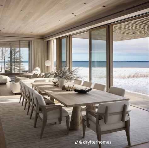 Toronto Condo, Manly Beach, Beach House Living Room, Beach Penthouse, Dining Room Windows, Dream Dream, Dream Beach Houses, Large Dining Room, Dream Beach