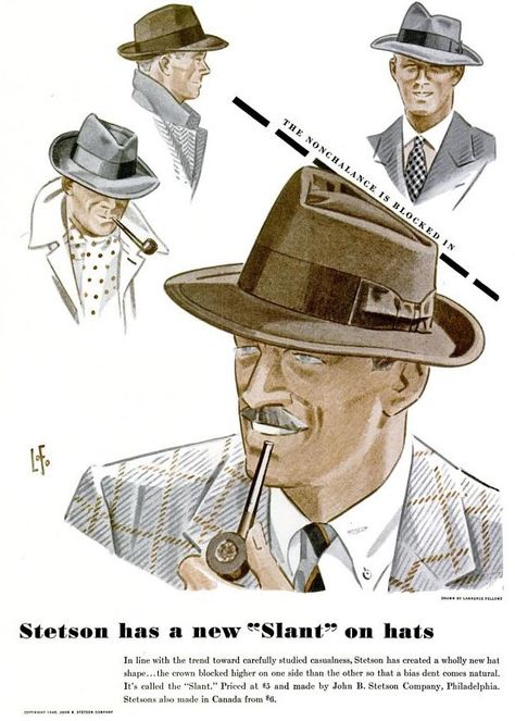 Homburg Hat, Stetson Hats, Mens Hats Vintage, Art Of Manliness, Deal Of The Day, Vintage Mens Fashion, Mens Style Guide, Man Hat, Retro Men