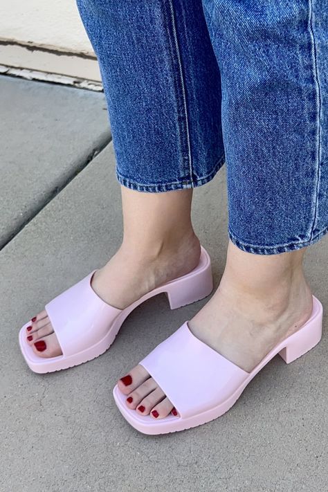 Mad Love Marni Jelly Slide Heels Editor Review Jelly Heels, Staple Shoes, Jelly Slides, Mad Love, Shoes Too Big, Popsugar Fashion, Target Style, Jelly Shoes, Jelly Sandals