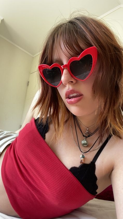 red heart shaped sunglasses Red Heart Sunglasses Outfit, Heart Shaped Sunglasses Outfit, Heart Sunglasses Outfit, Heart Sunglasses Aesthetic, Red Sunglasses Outfit, Red Heart Shaped Sunglasses, Red Heart Sunglasses, Rey Aesthetic, Sunglasses Outfit