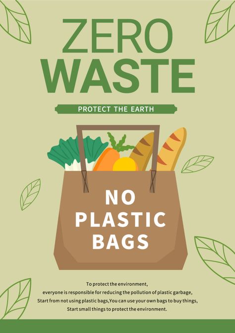 Zero Waste Poster Template Does Not Use Plastic Bags#pikbest#Templates#Poster Waste Poster Design, Zero Waste School, Dear Zindagi, Plastic Folders, Money Sign, Email Template, Email Templates, Plastic Bags, Professional Templates