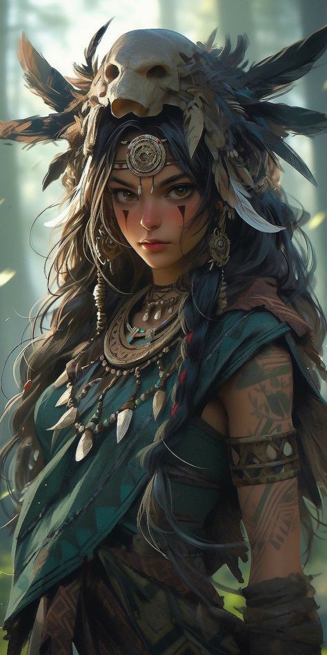 Druid Tattoo, Barbarian Woman, Shaman Woman, Female Character Concept, Viking Woman, Spiritual Artwork, Warrior Girl, Viking Warrior, Game Inspiration