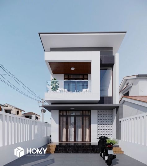 Nha Pho 2 Tang, Small House Design Philippines, Narrow House Designs, Home Designs Exterior, Small House Elevation, Modern Small House Design, Small House Design Exterior, Small House Elevation Design, House Arch Design