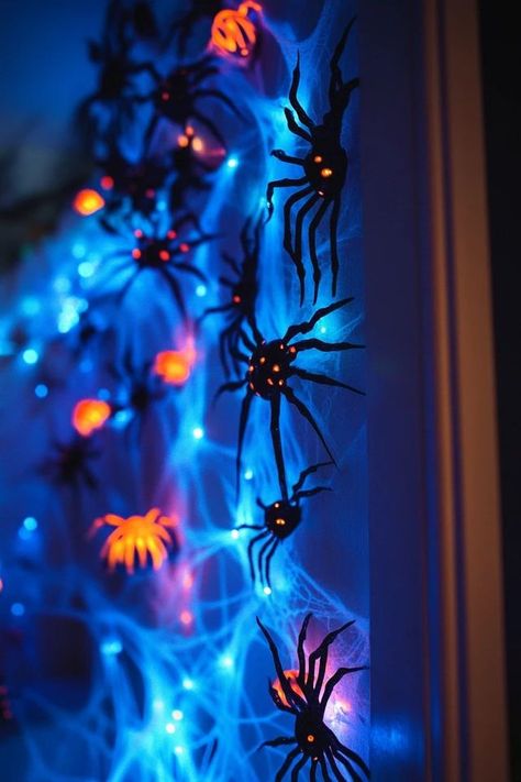 "Elevate your Halloween party with Glow-in-the-Dark Decorations! 🌟👻 A great way to add an extra layer of spooky fun to the night. 🌿✨ #GlowHalloween #SpookyDecor #HalloweenIdeas" Glow In The Dark Halloween Birthday Party, Halloween Glow In The Dark Decorations, Uv Halloween Decorations, Glow Halloween Party, Glow In The Dark Halloween Party, Halloween Glow Party, Blacklight Halloween, Halloween Glow In The Dark, Glow Halloween