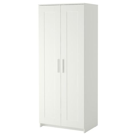 BRIMNES Wardrobe with 2 doors, white, 30 3/4x74 3/4". Of course your home should be a safe place for the entire family. That’s why a safety fitting is included so that you can attach the wardrobe to the wall. Ikea Brimnes Wardrobe, Brimnes Wardrobe, Corner Wardrobe, Open Wardrobe, Sliding Wardrobe Doors, Pax Wardrobe, Bedroom Armoire, Clothes Rail, Ikea Pax